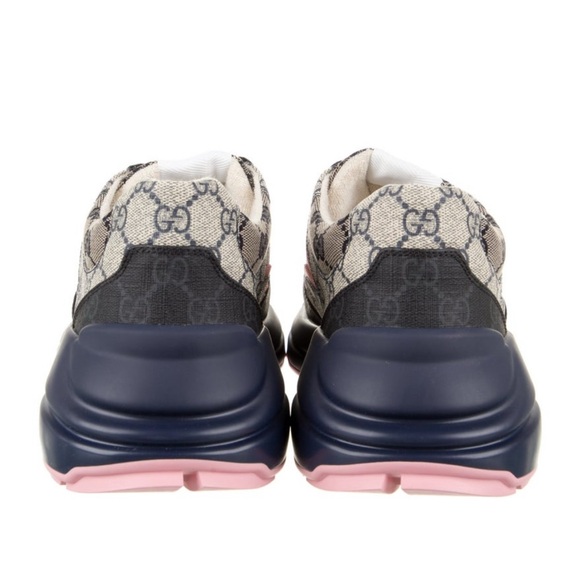 NWT Gucci Women's Black, Pink, and Cream Sneakers - Picture 4 of 5